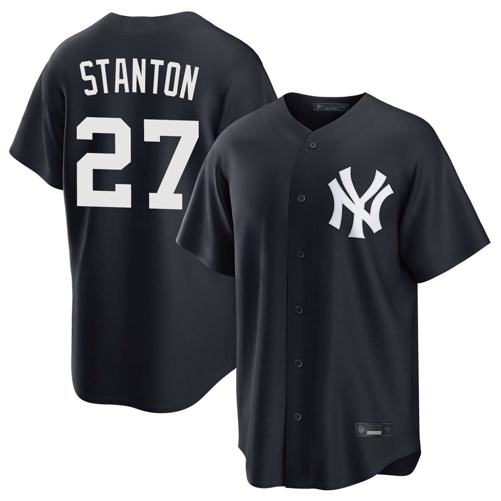STECN NY.Yankees #27 Giancarlo Stanton Player Navy Game Stitched Jerseys