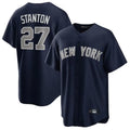 STECN NY.Yankees #27 Giancarlo Stanton Player Navy Replica Game Stitched Jerseys
