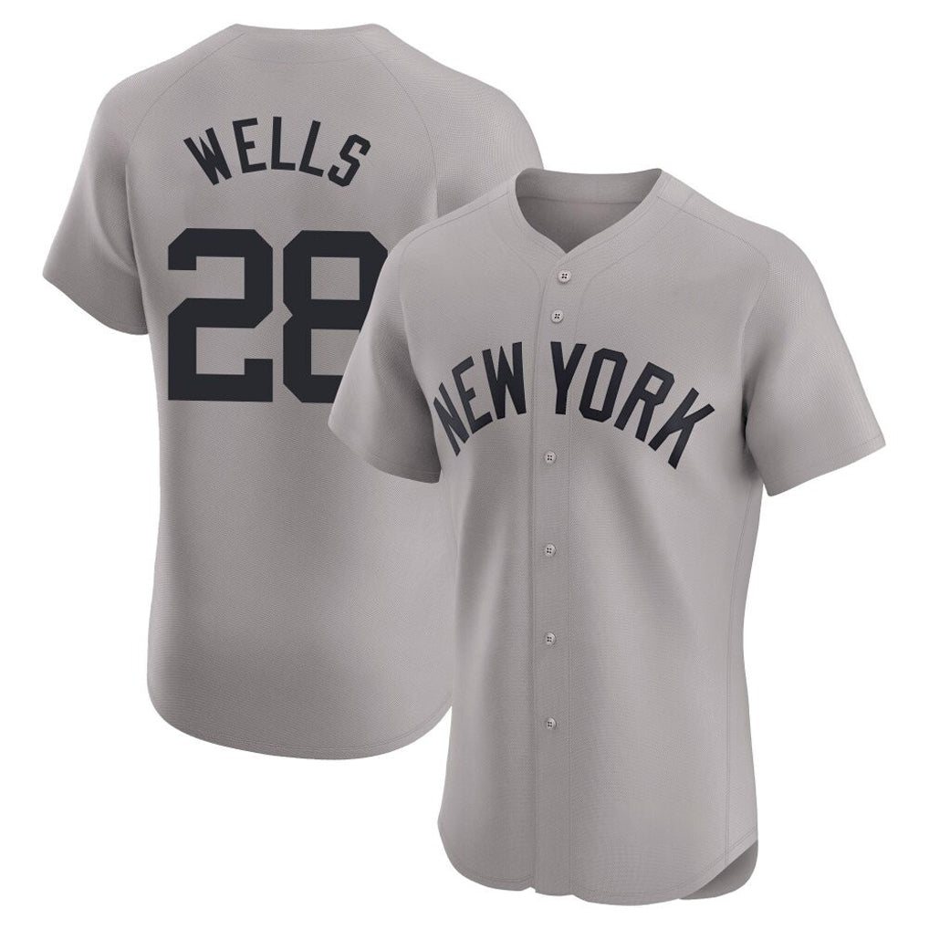 STECN NY.Yankees #28 Austin Wells Player Gray Limited Elite Home Stitched Jerseys