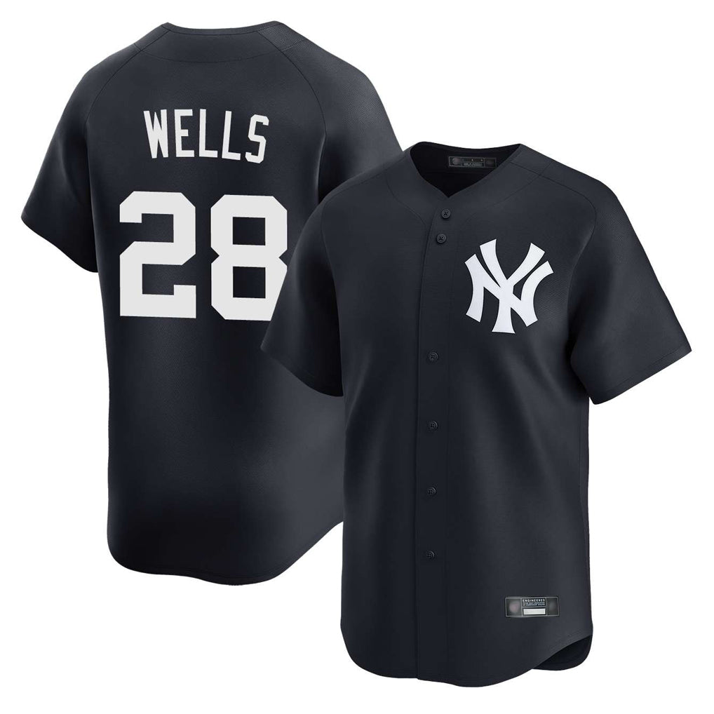 STECN NY.Yankees #28 Austin Wells Player Navy Alternate Limited Home Stitched Jerseys