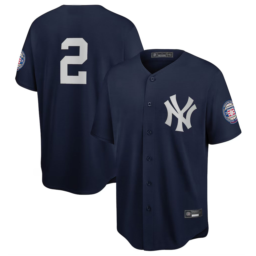 STECN NY.Yankees #2 Derek Jeter Player Navy 2020 Hall of Fame Induction Limited Stitched Jerseys