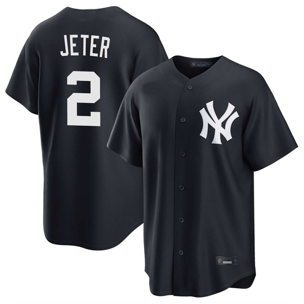 STECN NY.Yankees #2 Derek Jeter Player Navy Game Stitched Jerseys