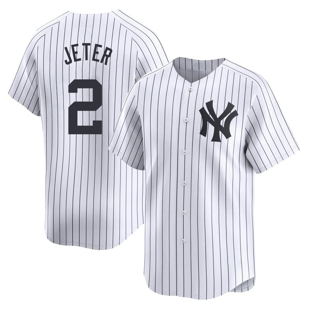 STECN NY.Yankees #2 Derek Jeter Player White Limited Home Stitched Jerseys