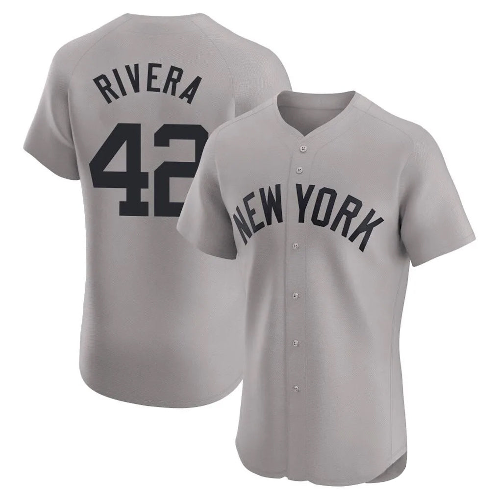 STECN NY.Yankees #42 Mariano Rivera Player Gray Limited Elite Home Stitched Jerseys