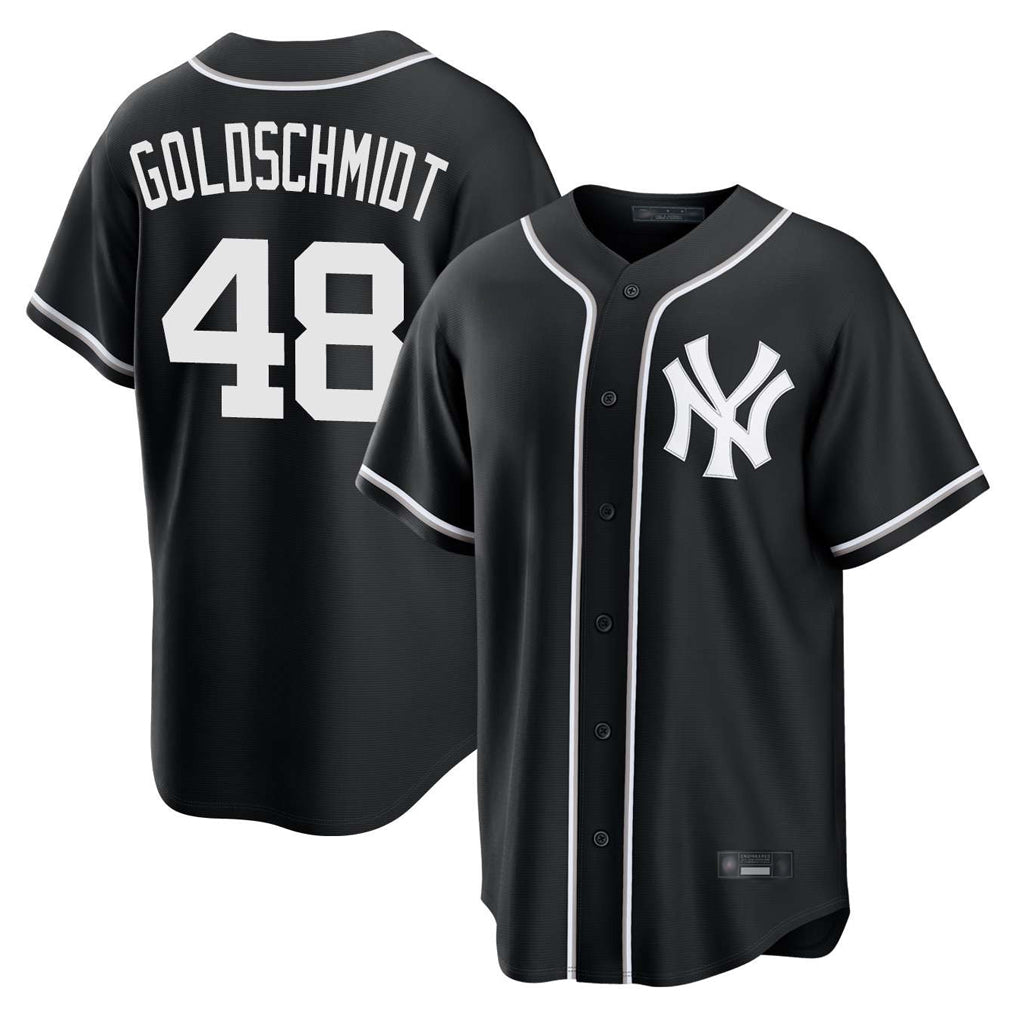 STECN NY.Yankees #48 Paul Goldschmidt Player Black Out Game Home Stitched Jerseys