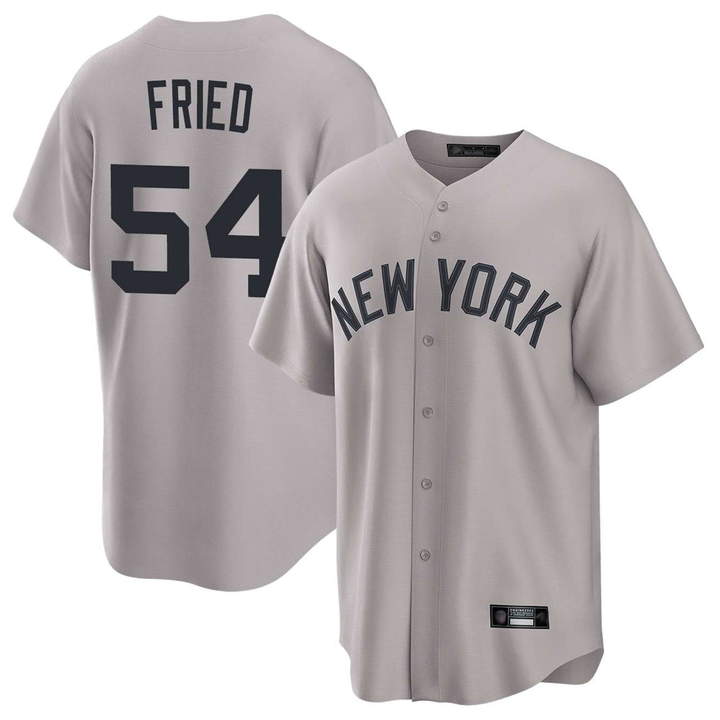 STECN NY.Yankees #54 Max Fried Player Gray Game Home Stitched Jerseys