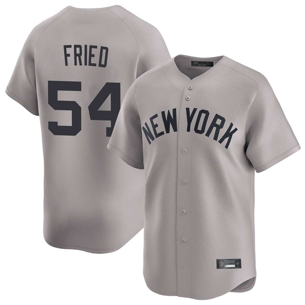 STECN NY.Yankees #54 Max Fried Player Gray Limited Home Stitched Jerseys