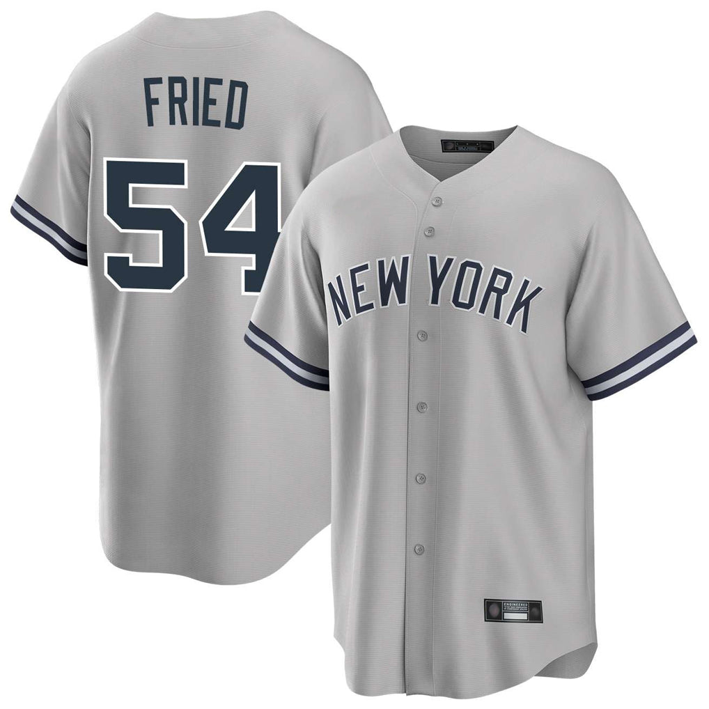 STECN NY.Yankees #54 Max Fried Player Gray Road Game Stitched Jerseys