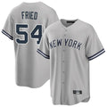 STECN NY.Yankees #54 Max Fried Player Gray Road Game Stitched Jerseys