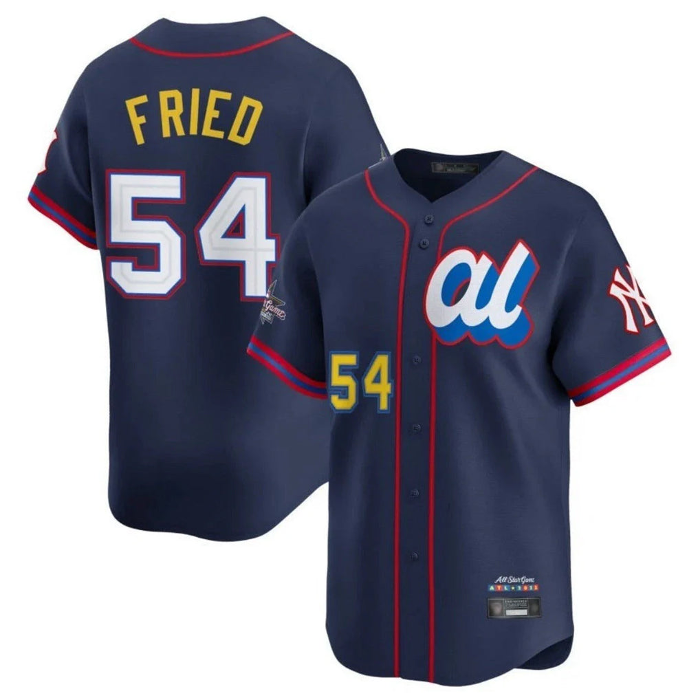 STECN NY.Yankees #54 Max Fried Player Navy All Star Limited Home Stitched Jerseys