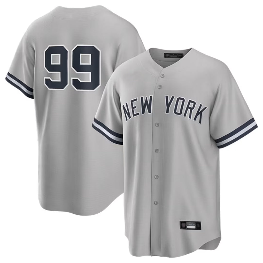 STECN NY.Yankees #99 Aaron Judge Player Gray Road Game Stitched Jerseys
