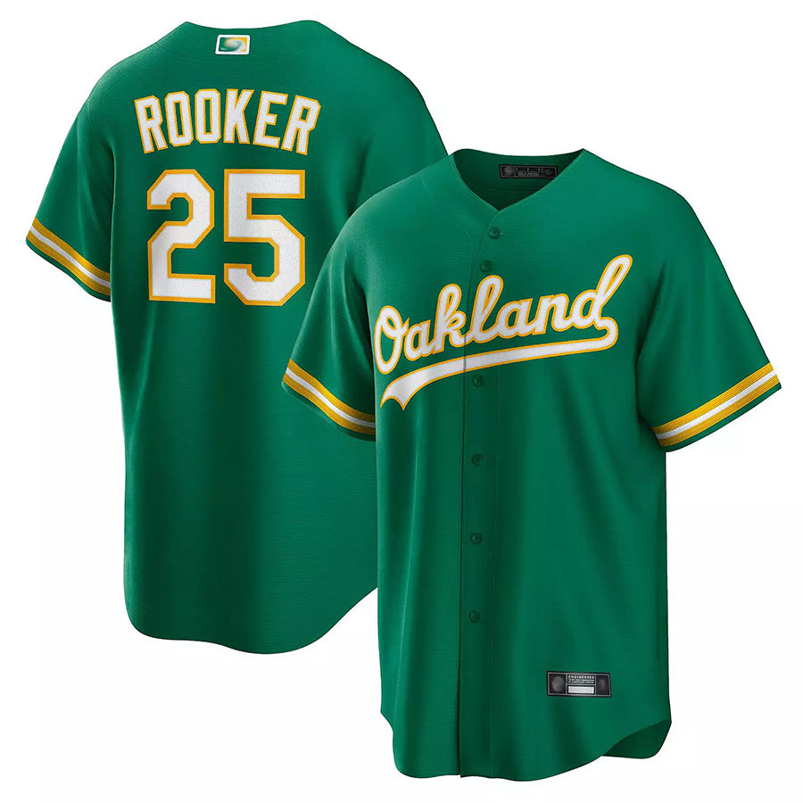 STECN Athletics #25 Brent Rooker Player Kelly Green Game Replica Personalized Jerseys