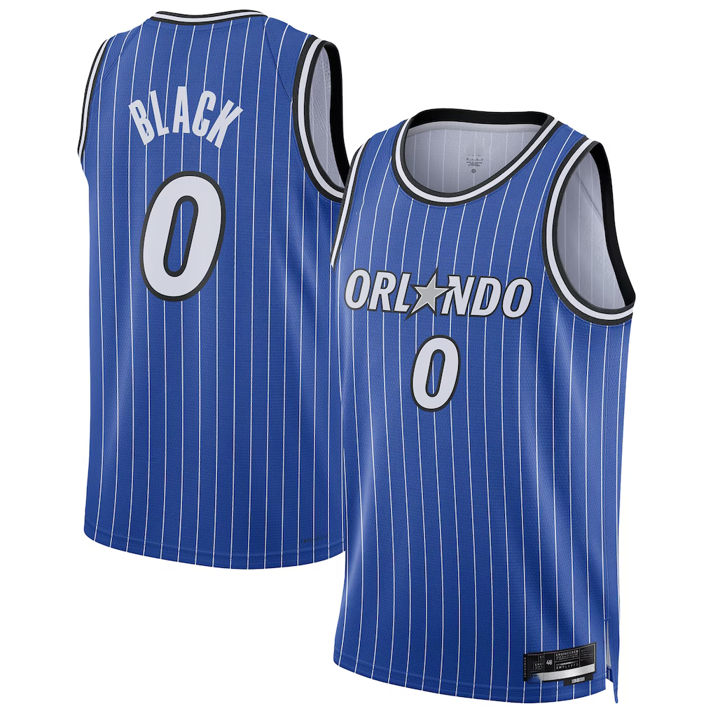 STECN O.Magic #0 Anthony Black Blue Swingman Player Jerseys - Icon Edition