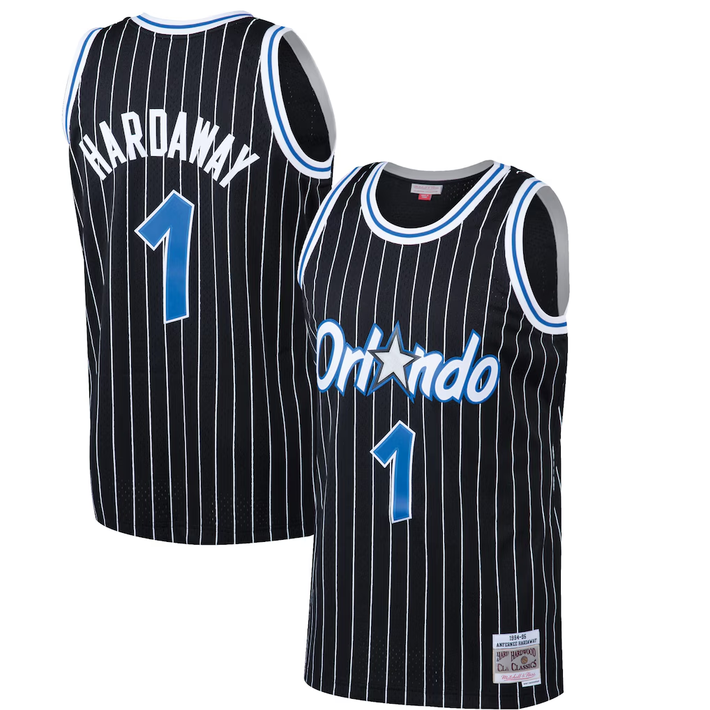 STECN O.Magic #1 Penny Hardaway Mitchell & Ness Black Hardwood Classics Swingman Jerseys