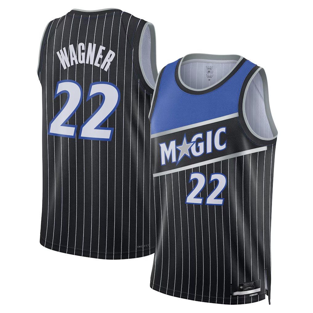 STECN O.Magic #22 Franz Wagner Black Swingman Jerseys - Statement Edition