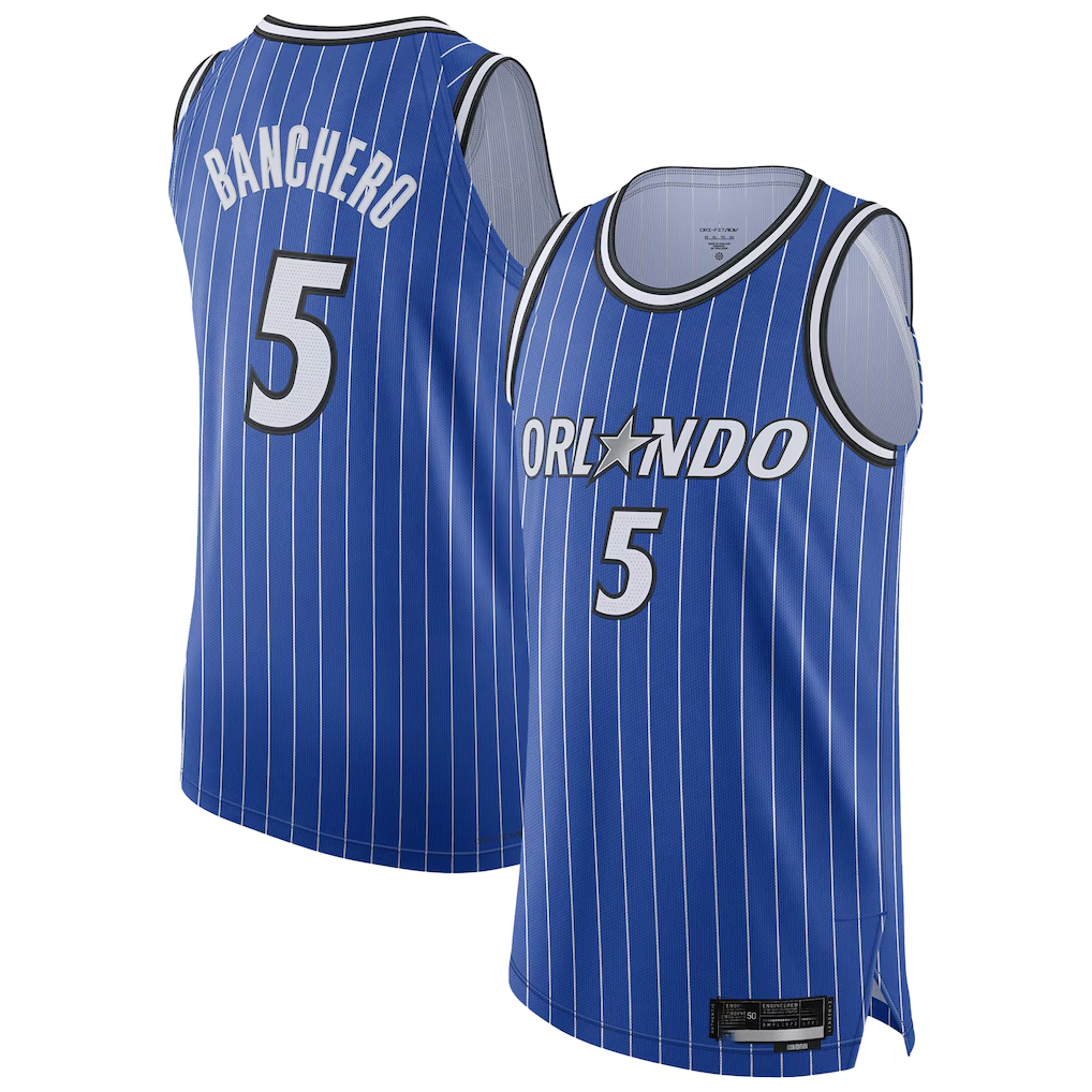 STECN O.Magic #5 Paolo Banchero Blue Authentic Player Jerseys - Icon Edition