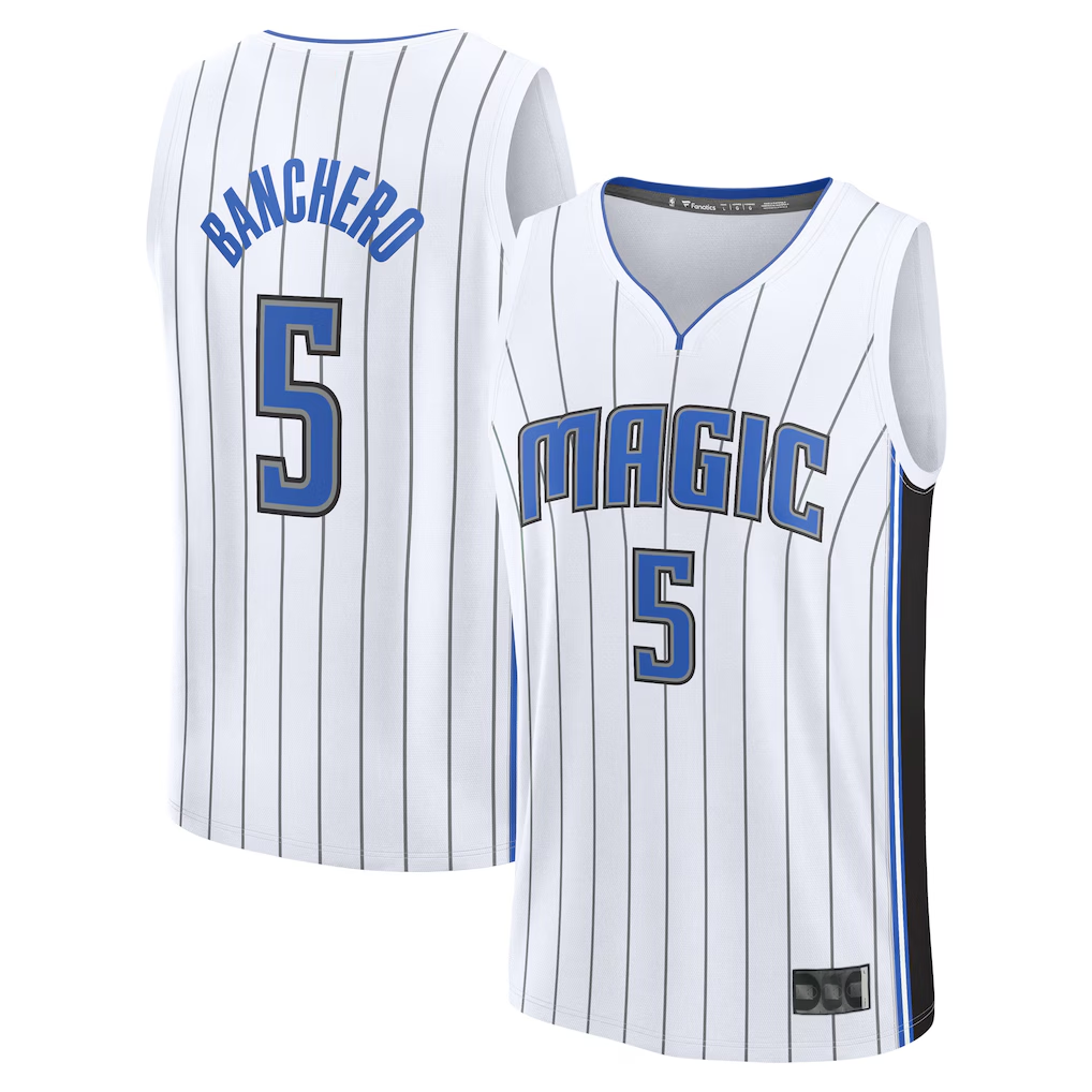 STECN O.Magic #5 Paolo Banchero  White Fast Break Replica Player Jerseys - Association Edition