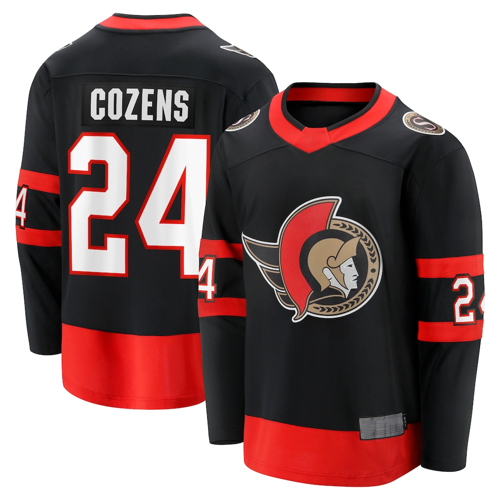 STECN O.Senators #24 Dylan Cozens Black Home Breakaway Jerseys