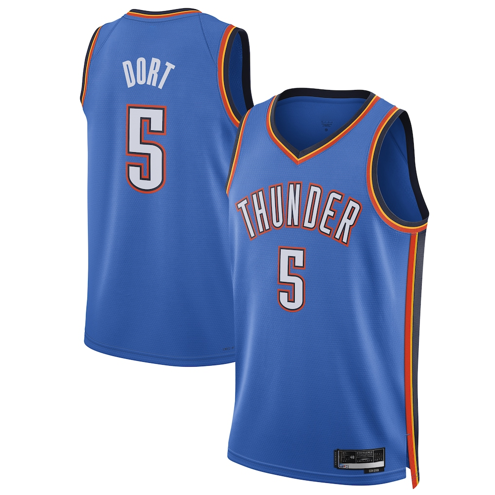 STECN OC.Thunder #5 Luguentz Dort Blue Swingman Player Stitched Jerseys - Icon Edition