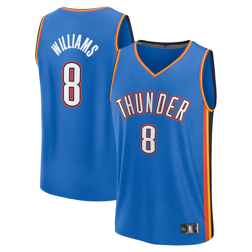 STECN OC.Thunder #8 Jalen Williams Blue Fast Break Replica Player Stitched Jerseys - Icon Edition