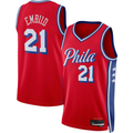 STECN P.76ers #21 Joel Embiid Jordan Brand Red Swingman Jerseys - Statement Edition