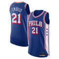 STECN P.76ers #21 Joel Embiid Royal Authentic Jerseys - Icon Edition