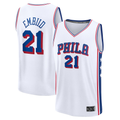 STECN P.76ers #21 Joel Embiid White Fast Break Replica Player Jerseys - Association Edition