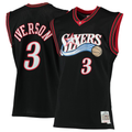 STECN P.76ers #3 Allen Iverson Mitchell & Ness Black 2000-01 Hardwood Classics Swingman Jerseys