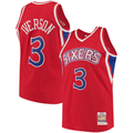 STECN P.76ers #3 Allen Iverson Mitchell & Ness Red 199697 Hardwood Classics Authentic Jerseys
