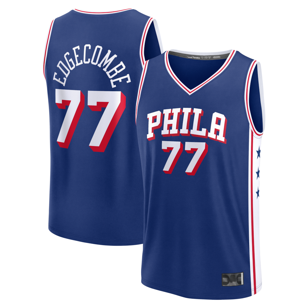 STECN P.76ers #77 VJ Edgecombe  Royal Fast Break Jerseys - Icon Edition
