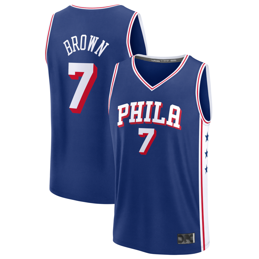 STECN P.76ers #7 Jaylen Brown Fanatics Royal Fast Break JerseyS - Icon Edition