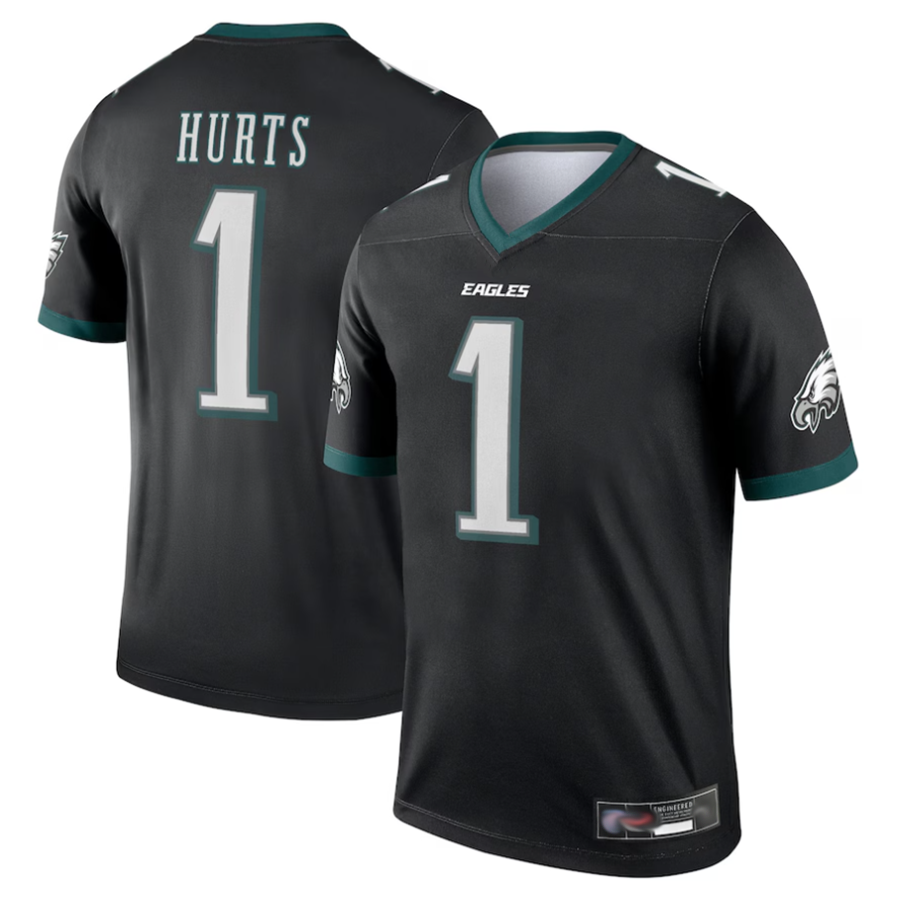 STECN P.Eagles #1 Jalen Hurts Player Black Legend Stitched Jerseys