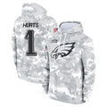 STECN P.Eagles #1 Jalen Hurts Player Military Hoodie Arctic Camo Salute To Service Stitched Jerseys