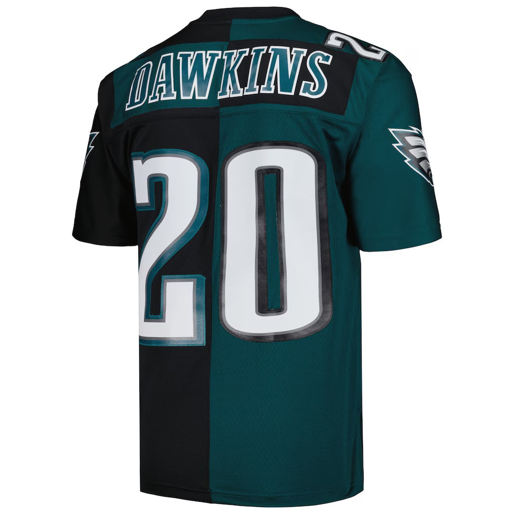 STECN P.Eagles #20 Brian Dawkins Mitchell & Ness Midnight Green-Black Split Legacy Replica Stitched Jerseys