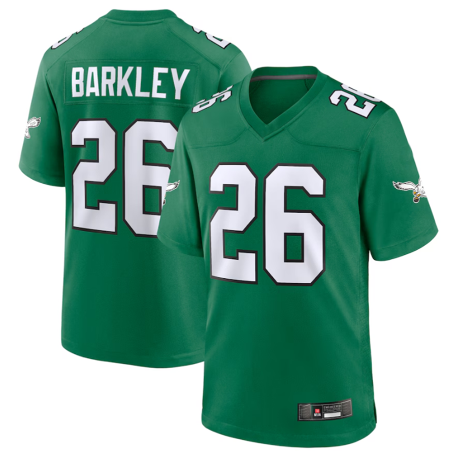 STECN P.Eagles #26 Saquon Barkley Green Alternate Game Stitched American Stitched Jerseys