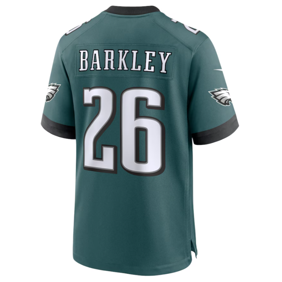 STECN P.Eagles #26 Saquon Barkley Midnight Green Game Player Stitched American Stitched Jerseys