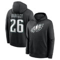 STECN P.Eagles #26 Saquon Barkley Player Black Pullover Hoodies Home Game Stitched Jerseys