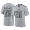 STECN P.Eagles #26 Saquon Barkley Player Gray Atmosphere Fashion Home Game Stitched Jerseys