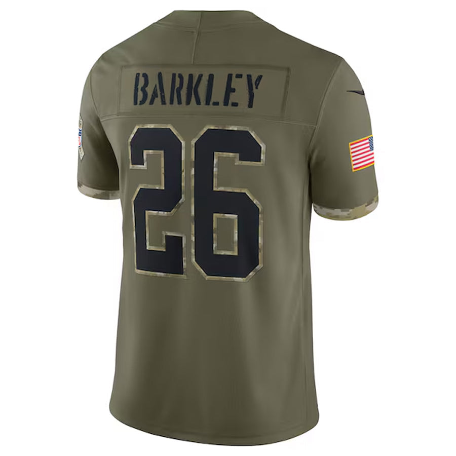 STECN P.Eagles #26 Saquon Barkley Player Salute To Service Olive Stitched Jerseys