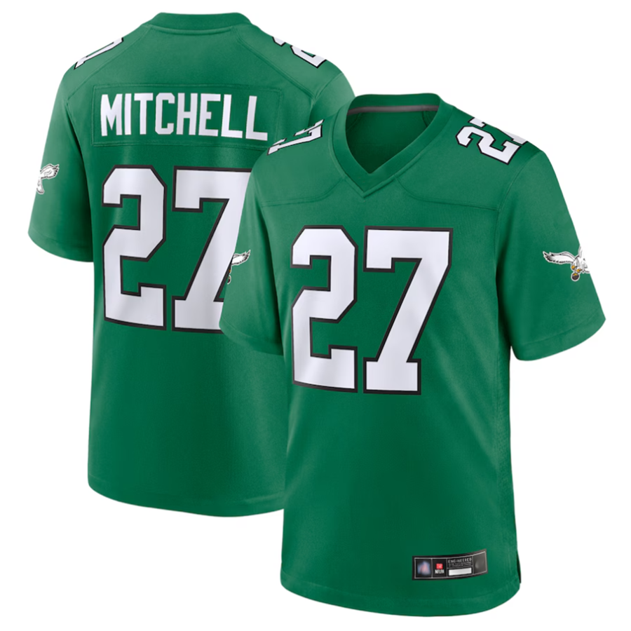 STECN P.Eagles #27 Quinyon Mitchell Player Kelly Green Replica Game Stitched Jerseys