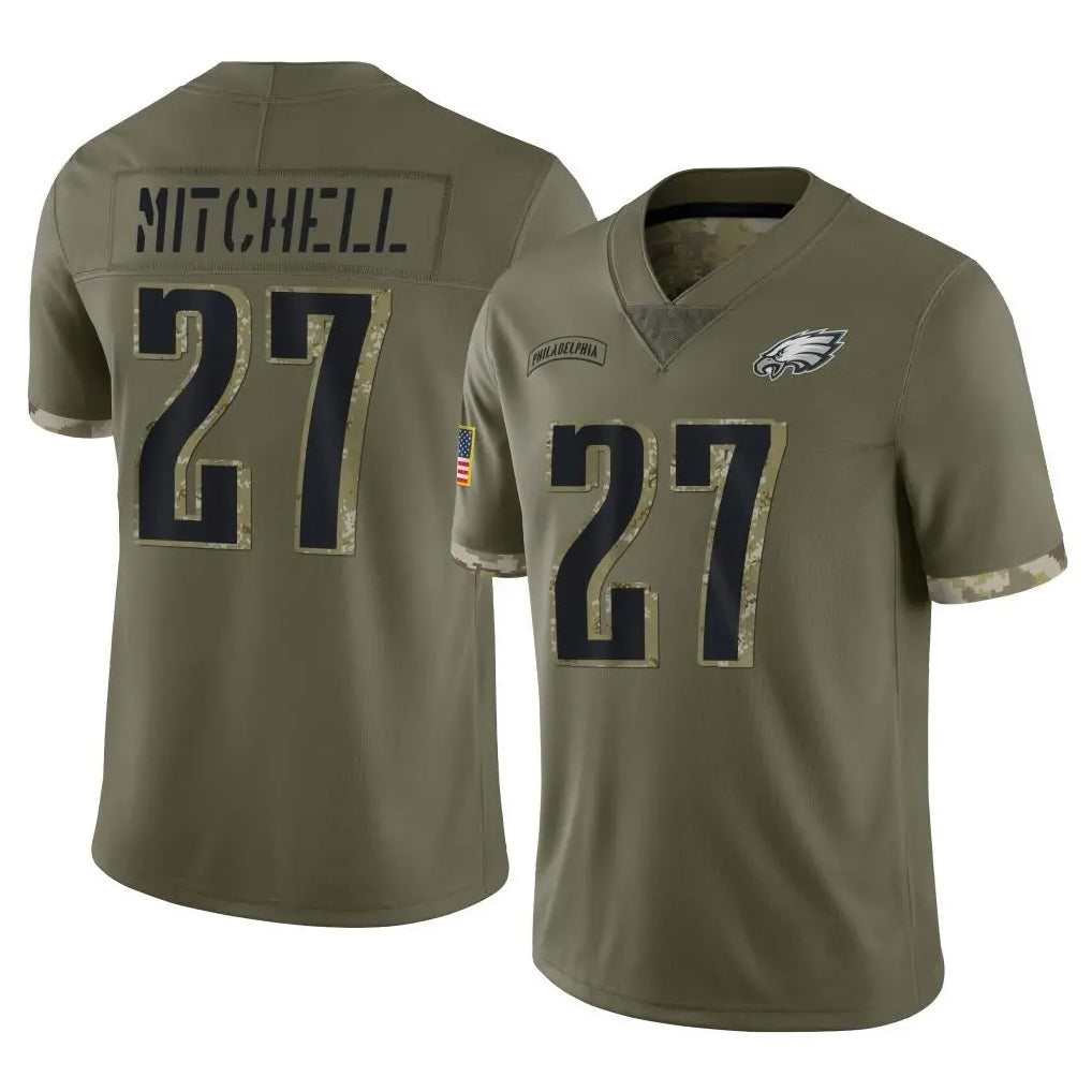 STECN P.Eagles #27 Quinyon Mitchell Player Olive Salute To Service Limited Stitched Jerseys