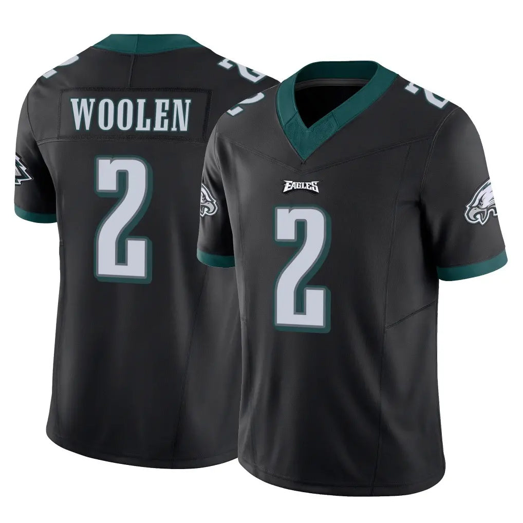 STECN P.Eagles #2 Riq Woolen Player Black Limited Vapor F.U.S.E. Home Game Stitched Jerseys