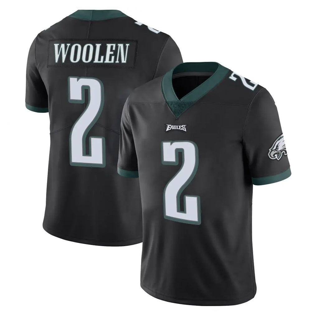 STECN P.Eagles #2 Riq Woolen Player Black Limited Vapor Untouchable Home Game Stitched Jerseys