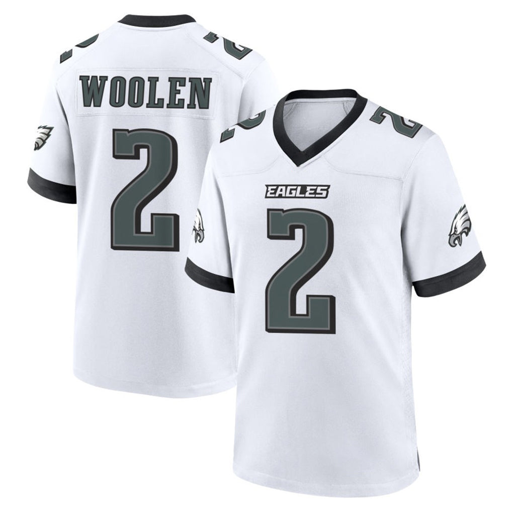 STECN P.Eagles #2 Riq Woolen Player White Game Home Stitched Jerseys