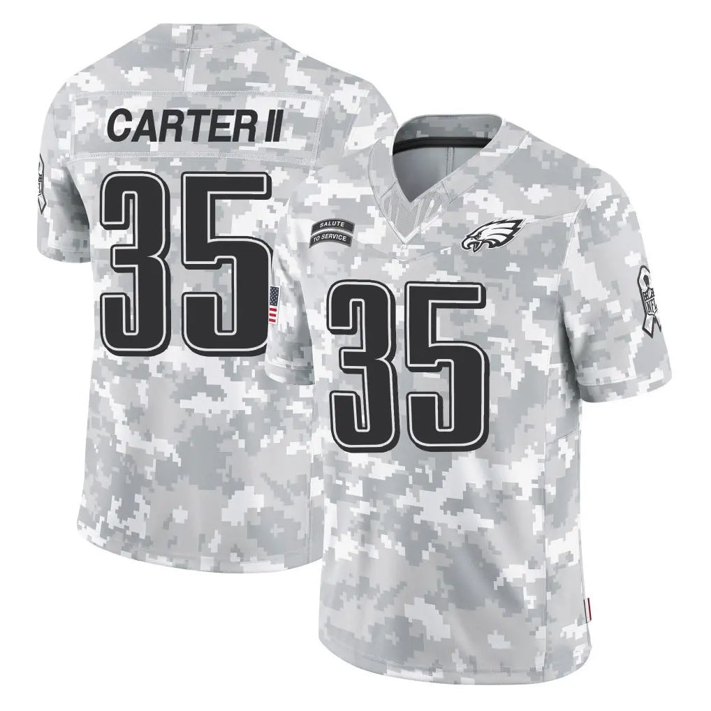 STECN P.Eagles #35 Michael Carter II Player Arctic Camo Salute to Service Limited Game Stitched Jerseys