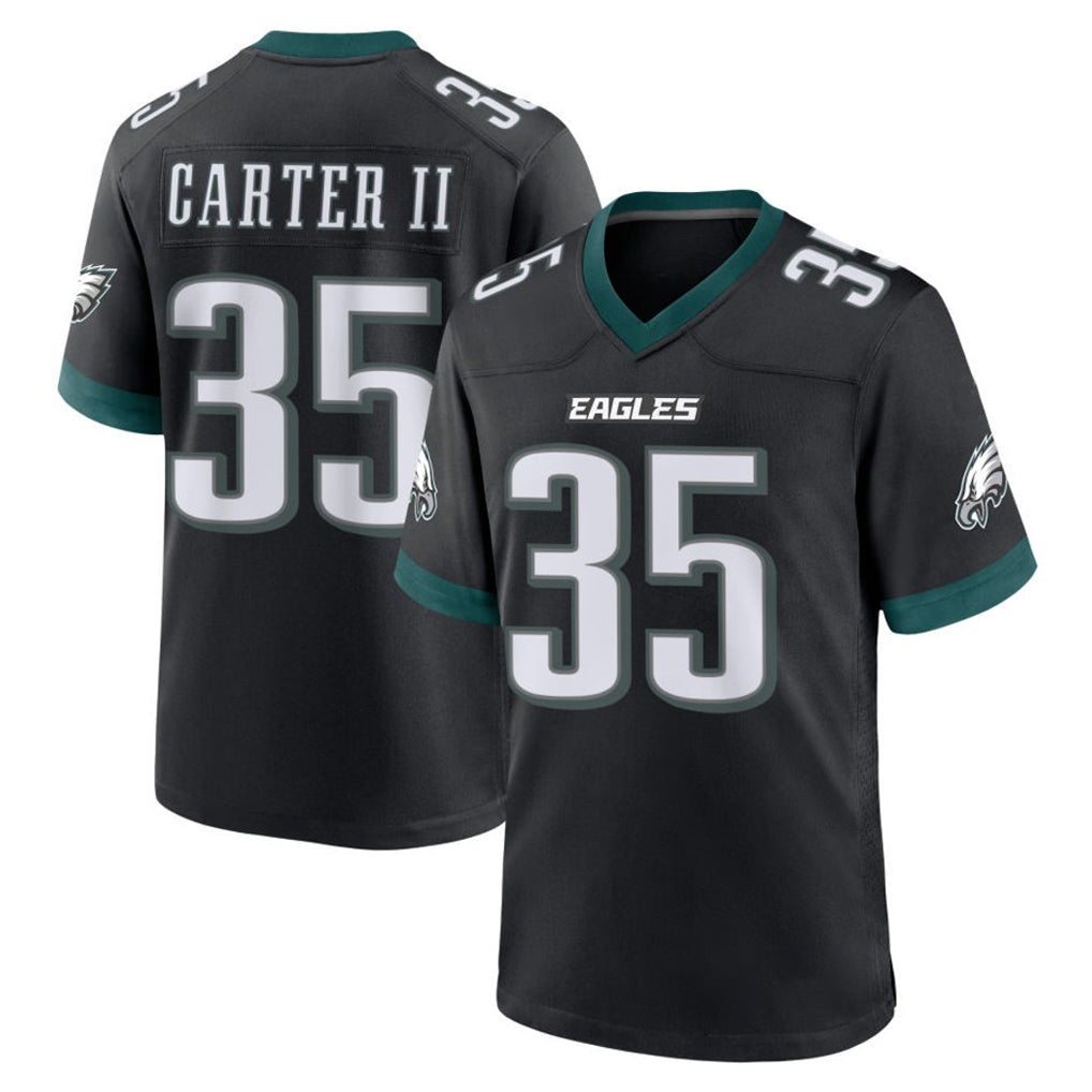 STECN P.Eagles #35 Michael Carter II Player Black Game Home Stitched Jerseys