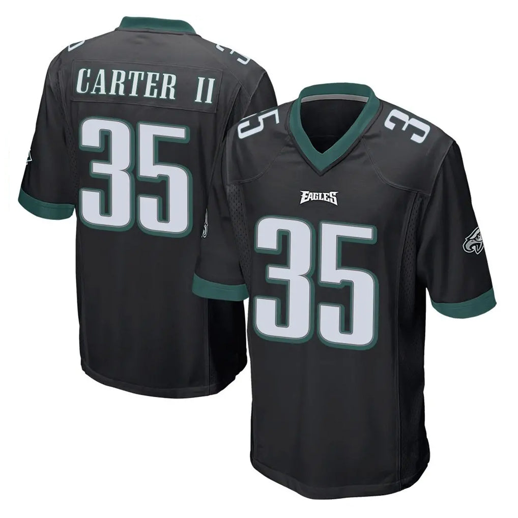 STECN P.Eagles #35 Michael Carter II Player Black Home Game Stitched Jerseys