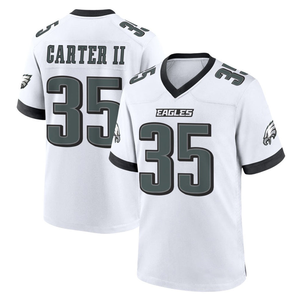 STECN P.Eagles #35 Michael Carter II Player White Game Home Stitched Jerseys