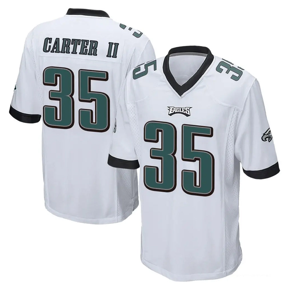 STECN P.Eagles #35 Michael Carter II Player White Home Game Stitched Jerseys