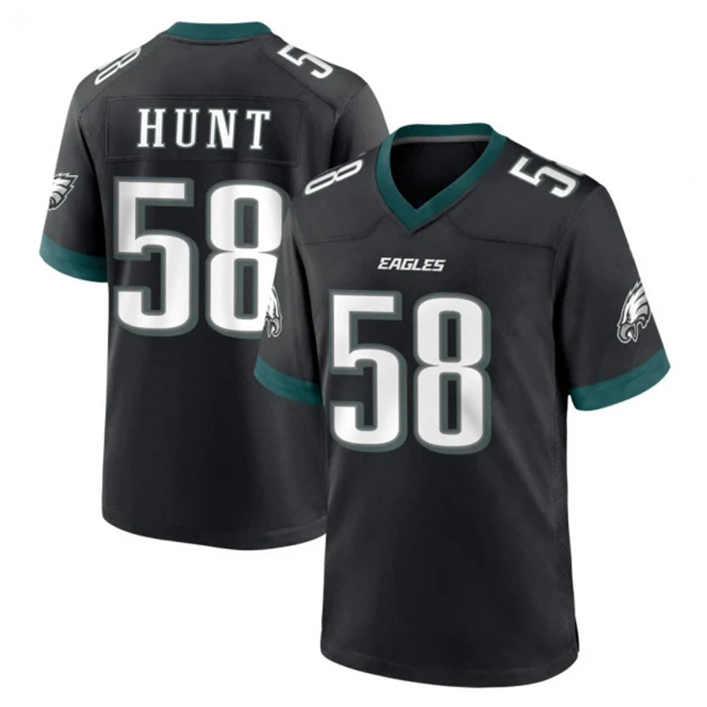 STECN P.Eagles #58 Jalyx Hunt Player Black Game Home Stitched Jerseys